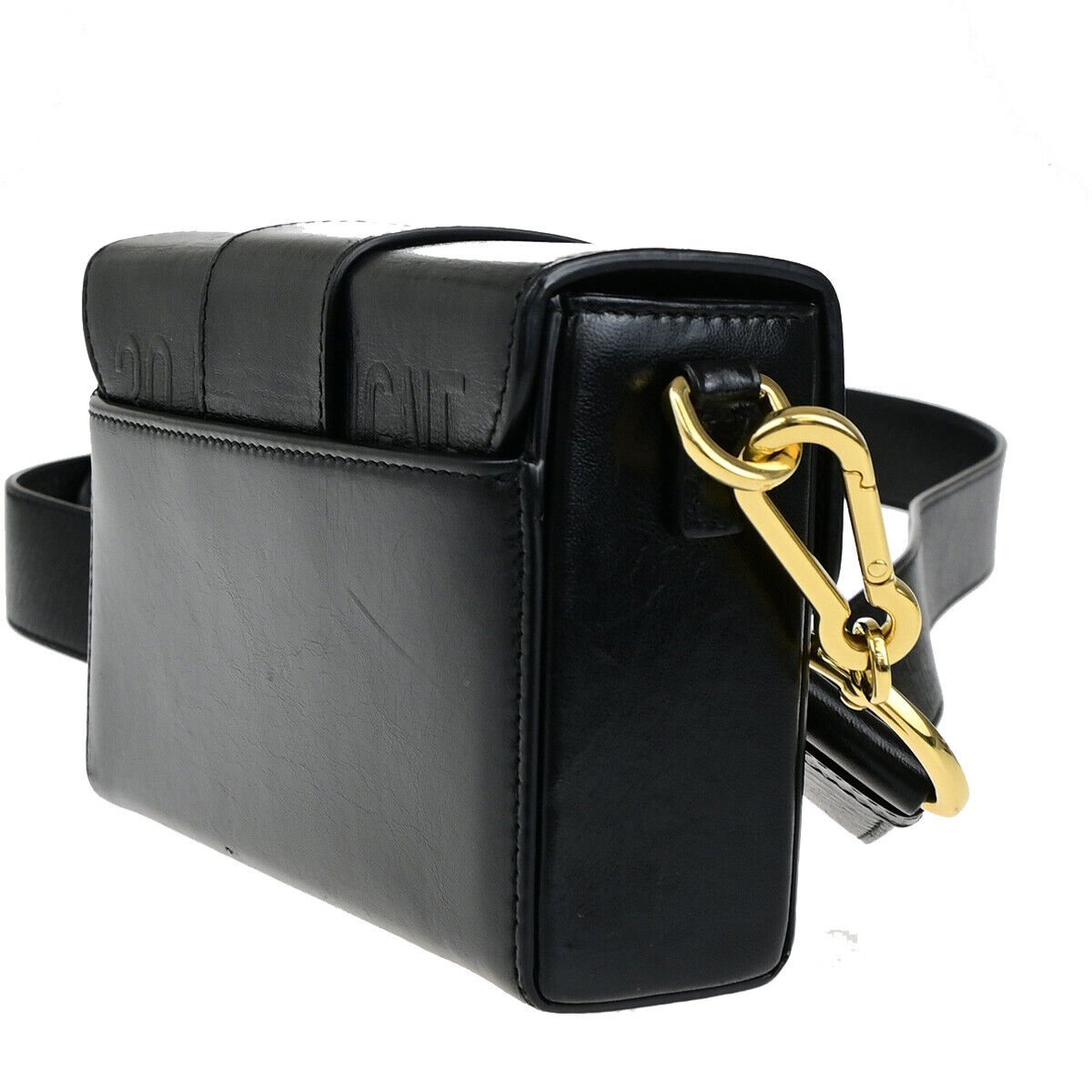 CHRISTIAN DIOR 30 Montaigne Box Shoulder Bag Calfskin Leather Black GHW 645RK712