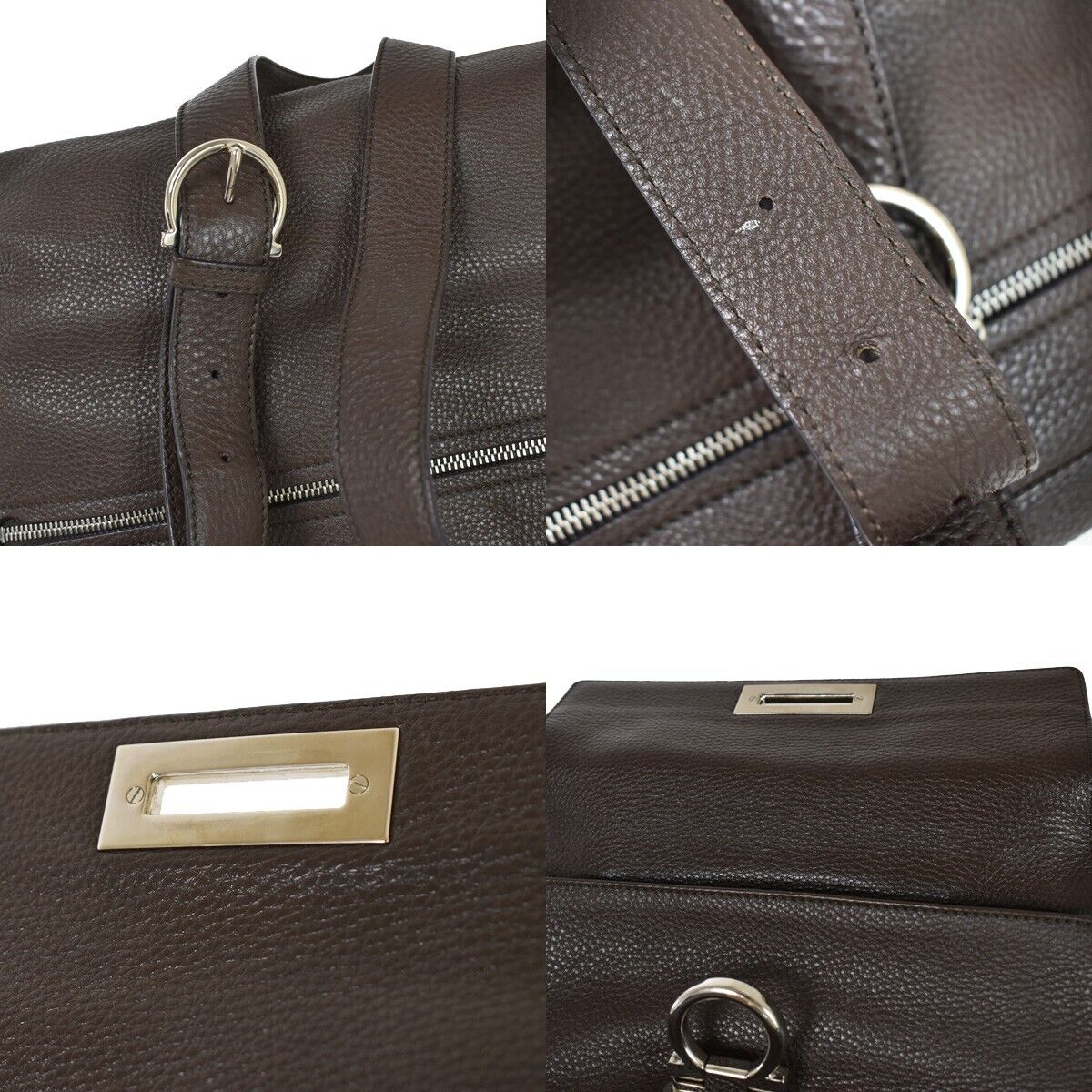 SALVATORE FERRAGAMO Sofia Gancini 2Way Shoulder Hand Bag Leather Brown 86YB961