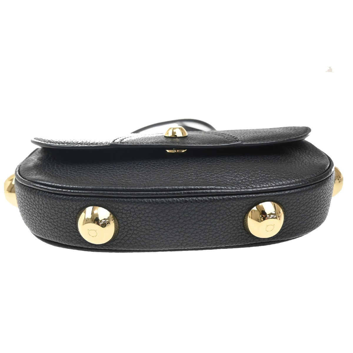 SALVATORE FERRAGAMO Glam Gancini 2Way Shoulder Bum Bag Leather Black 87KB981
