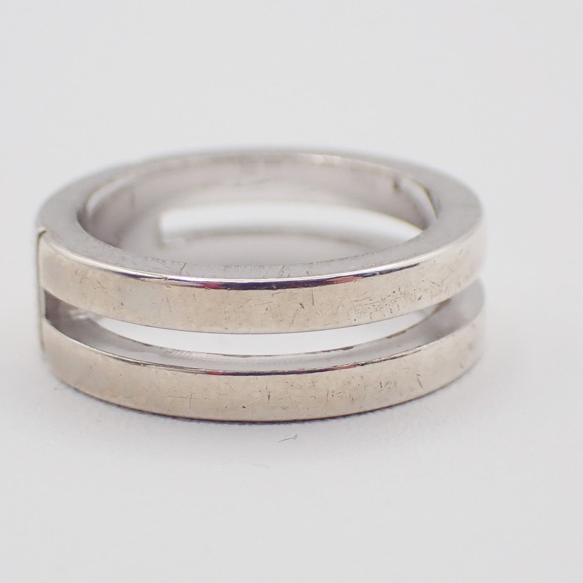 GUCCI G Logo Ring Silver 925 Size JP8 US4.5 Italy Accessory 01KC873