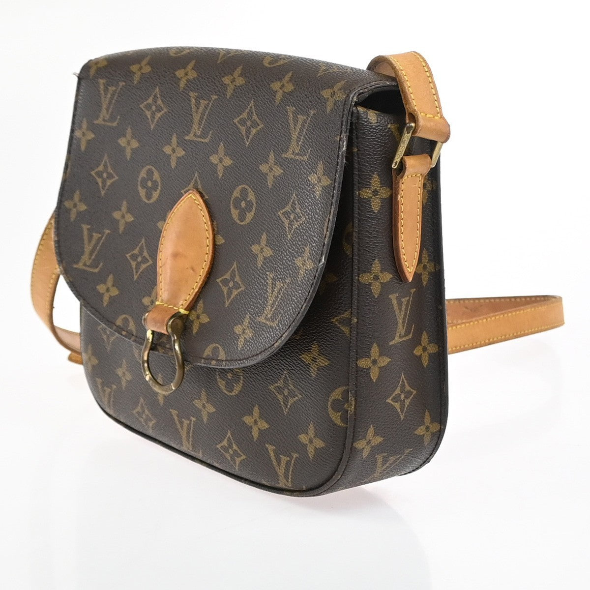 LOUIS VUITTON Saint Cloud GM Shoulder Bag Monogram Leather Brown M51242 34YJ084