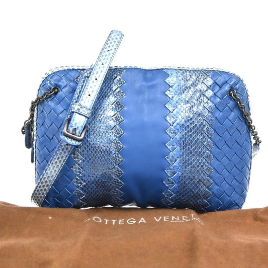 BOTTEGA VENETA Logo Intrecciato Shoulder Bag Embossing Leather BE Italy 12YH908