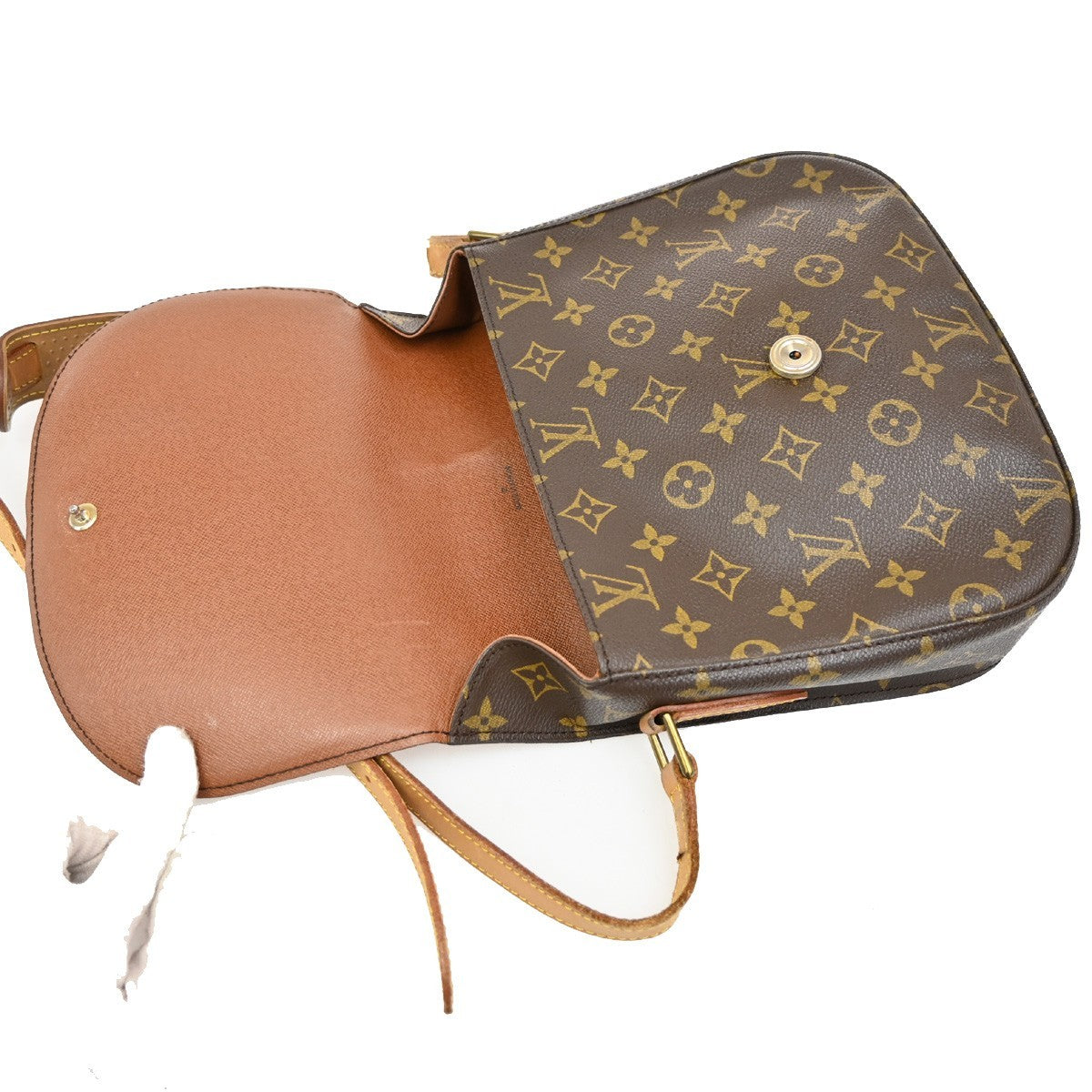 LOUIS VUITTON Saint Cloud GM Shoulder Bag Monogram Leather Brown M51242 32KB540