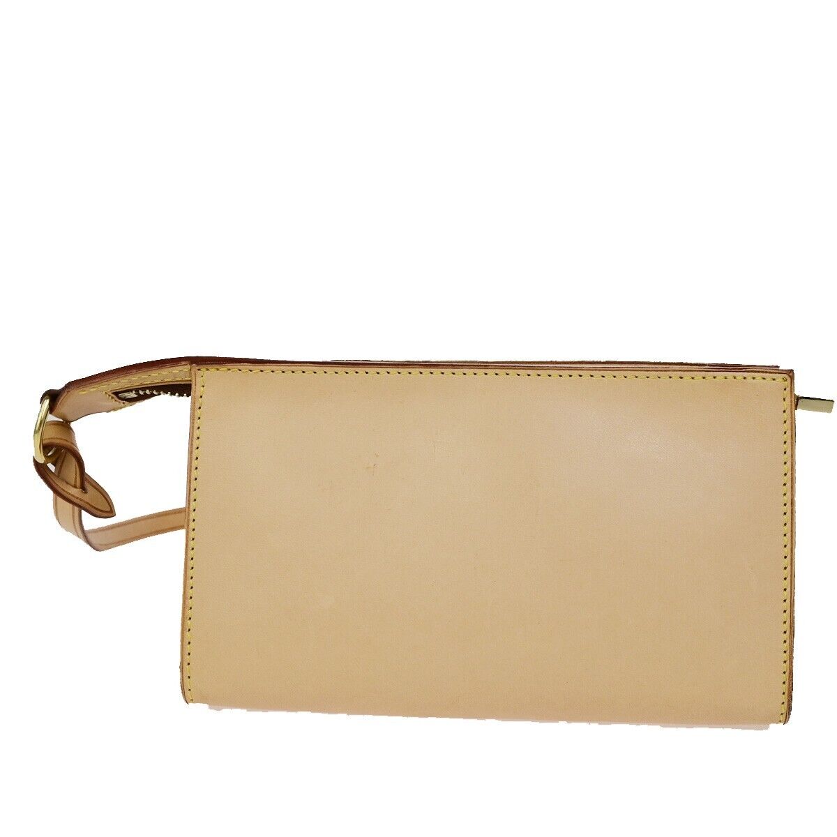 LOUIS VUITTON Logo Cabas Ambre  Pouch Bag Nomade Leather Beige Spain 04SJ427