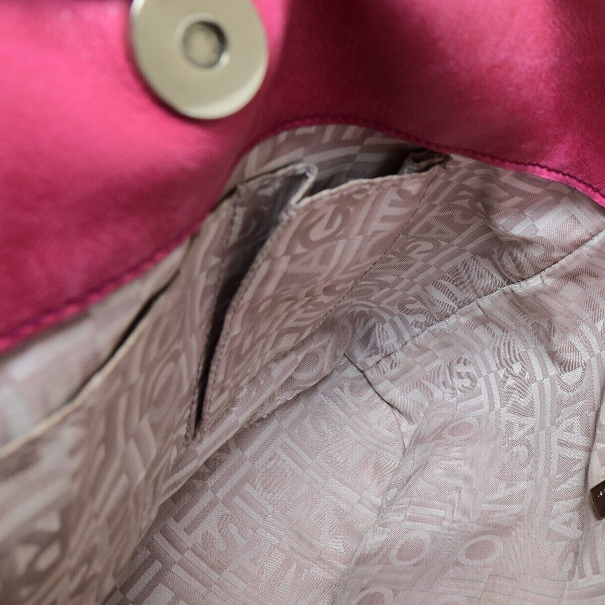 SALVATORE FERRAGAMO Gancini Hand Tote Bag Leather Pink SHW Italy 02SJ337