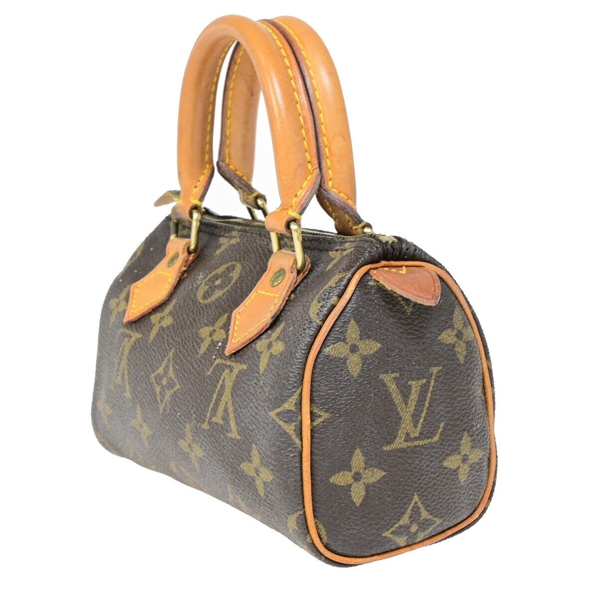 LOUIS VUITTON Mini Speedy Hand Bag Monogram Leather Brown M41534 10EB716