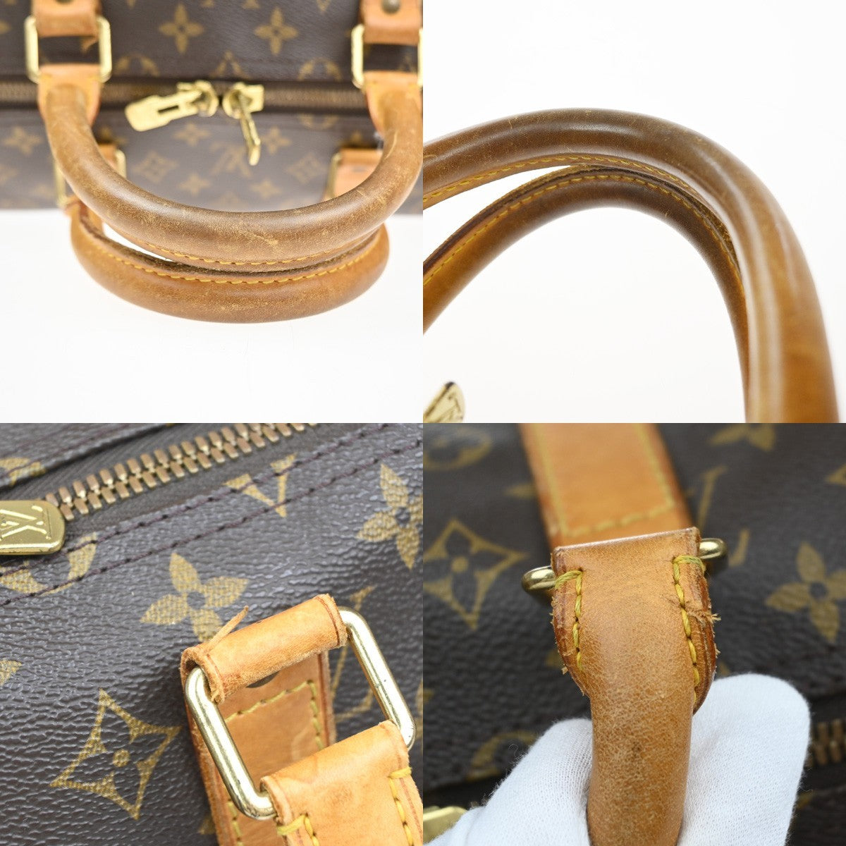 LOUIS VUITTON Keepall 55 Travel Hand Bag Monogram Leather Brown M41424 81PA007