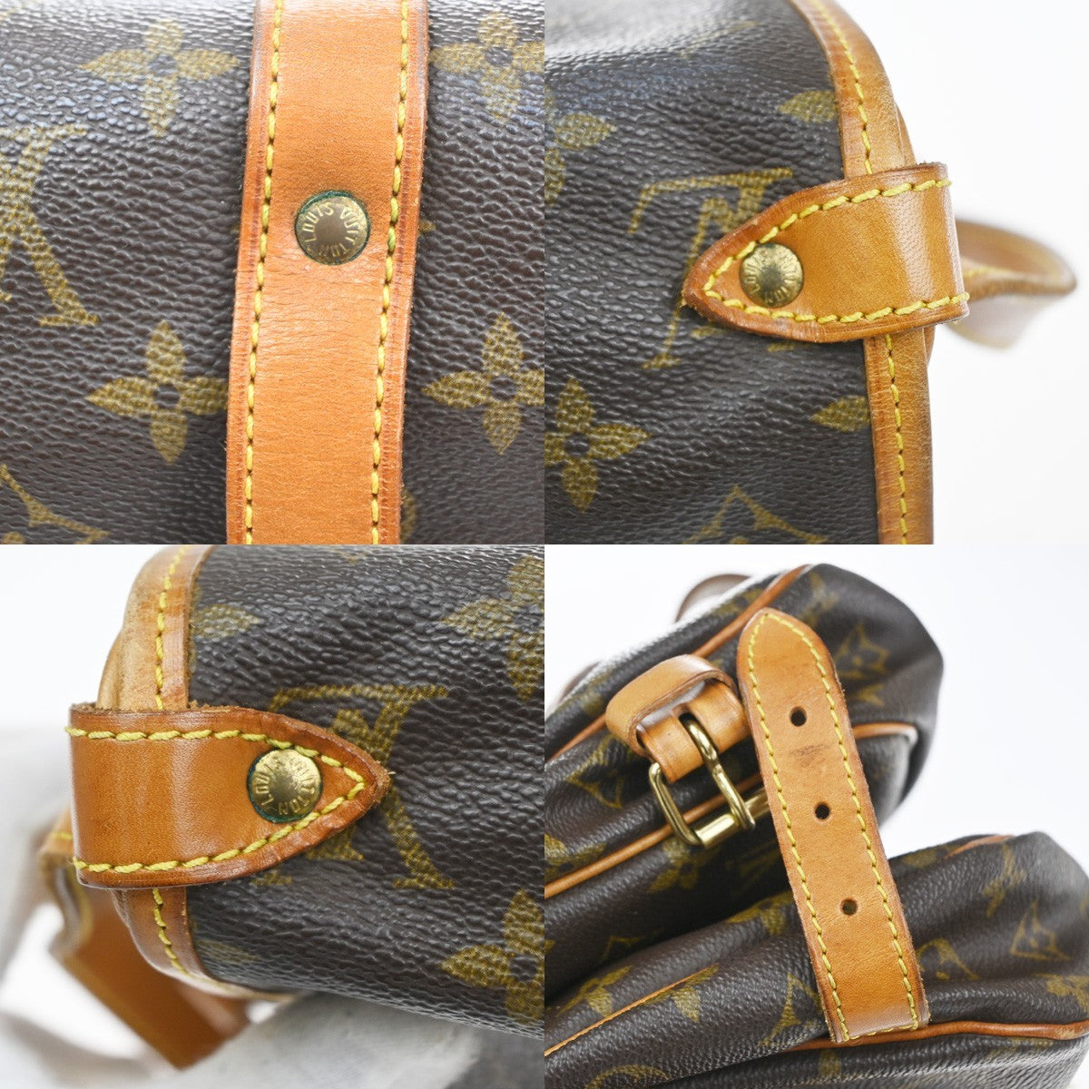 LOUIS VUITTON Logo Saumur 30 Shoulder Bag Monogram Leather Brown M42256 70CA886