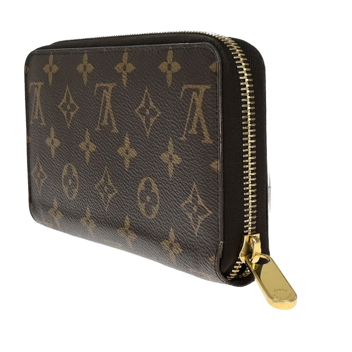 LOUIS VUITTON Zippy Long Wallet Monogram Leather Brown Fuchsia M41895 84EB839