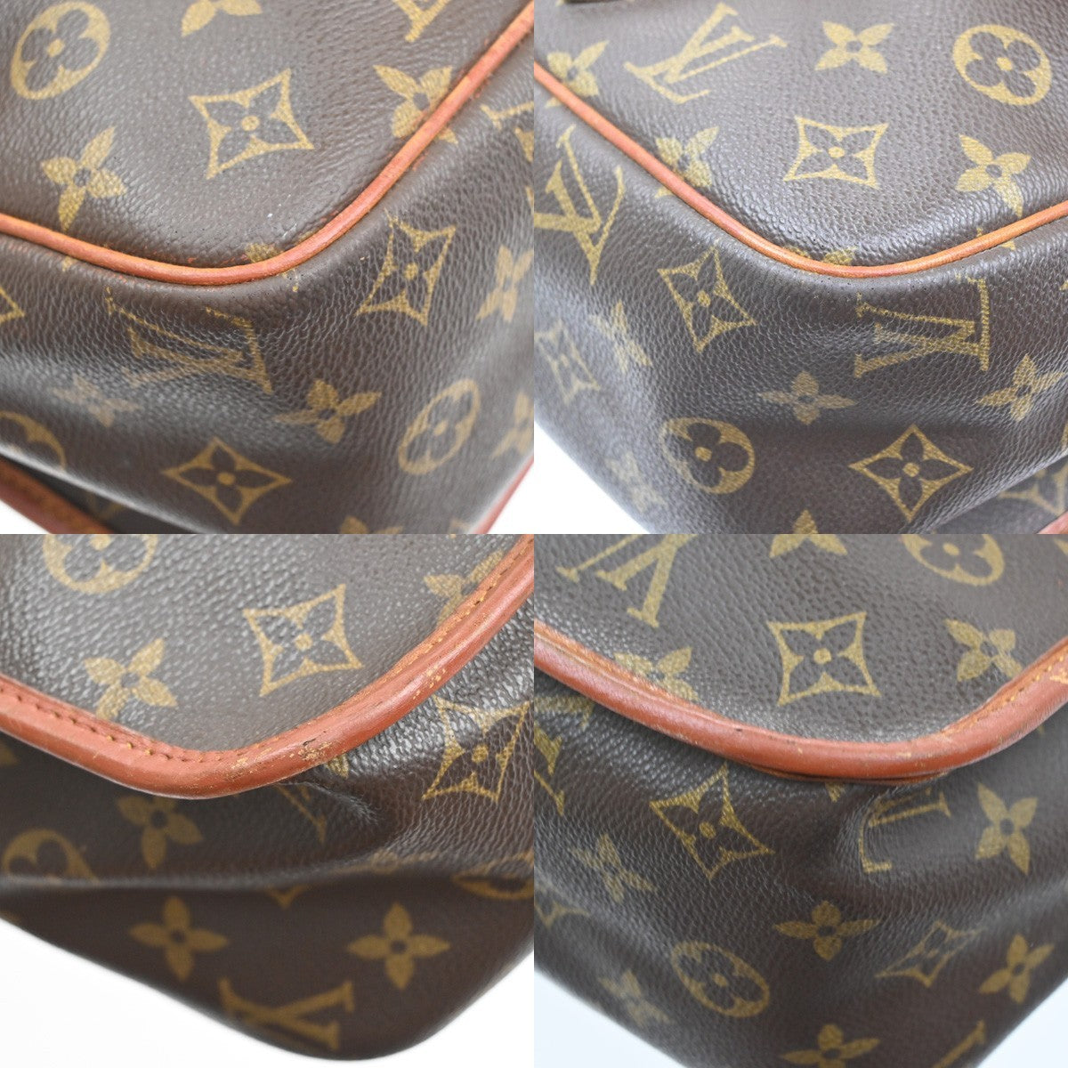 LOUIS VUITTON Gibeciere MM Shoulder Bag Monogram Leather Brown M42247 66SA102