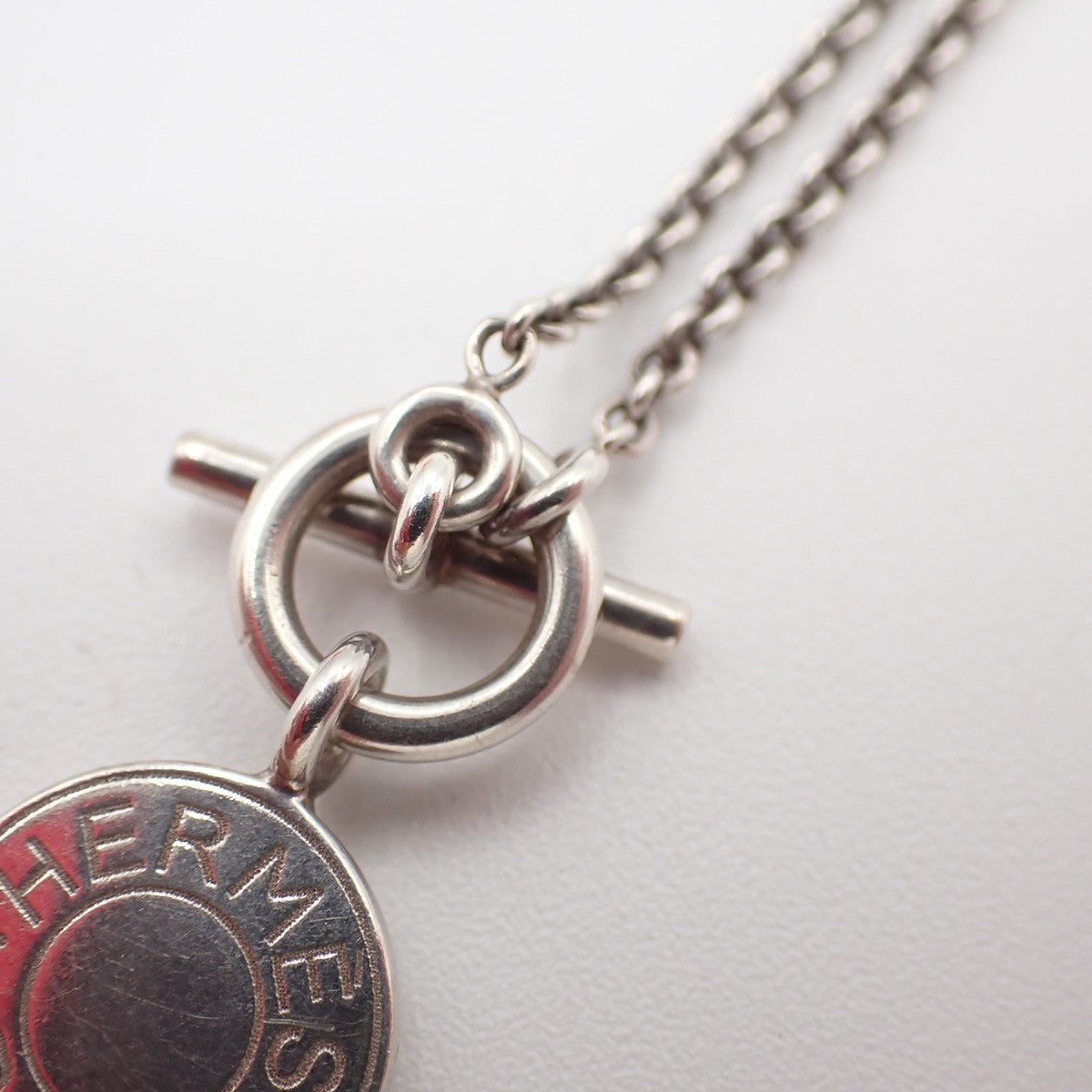 HERMES Amulettes Ex-Libris Pendant Necklace Sellier Silver 925 Italy 77LC635