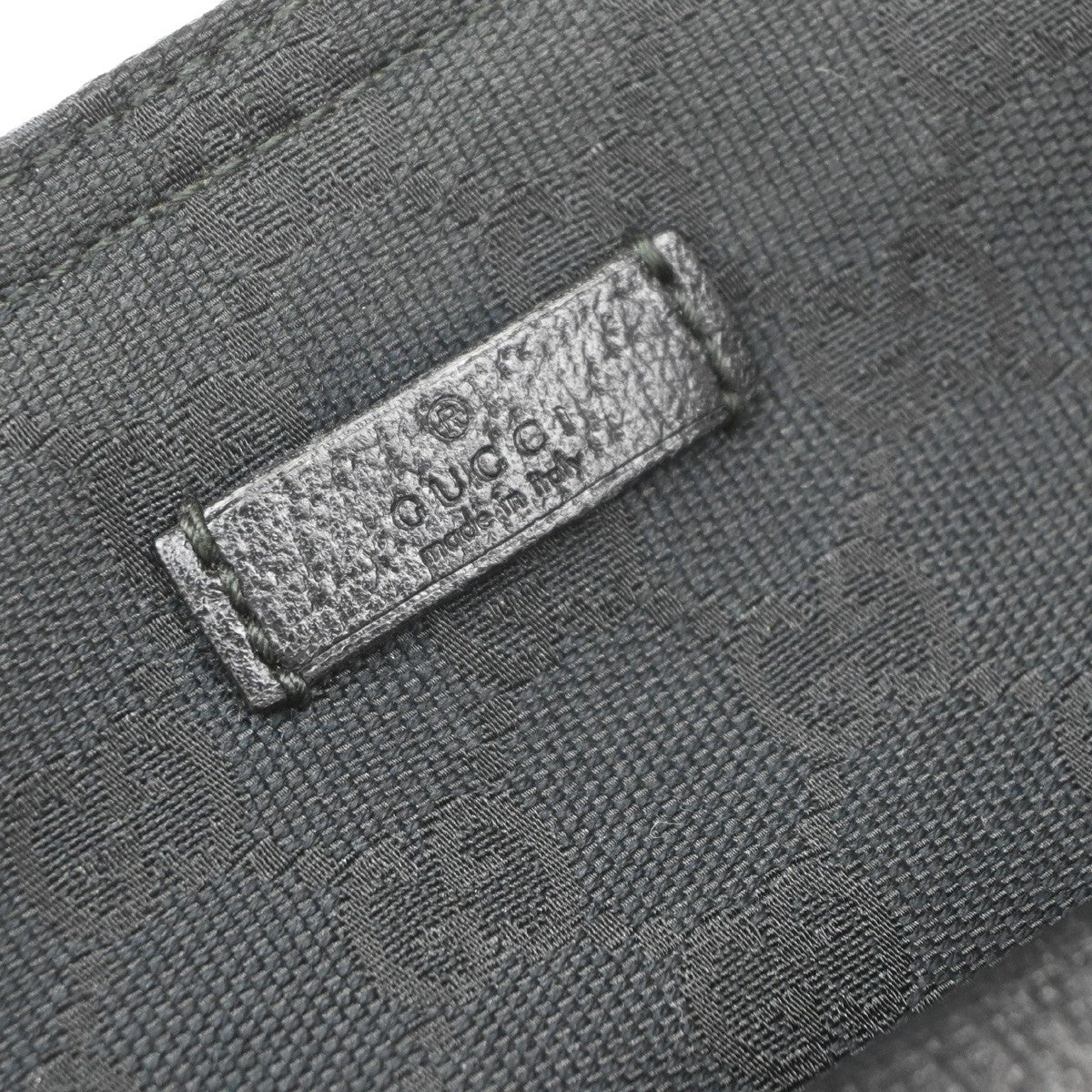 GUCCI Logo GG Pattern Shoulder Bag Canvas Leather Black SHW Italy 16YJ133