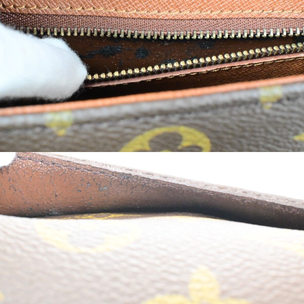 LOUIS VUITTON Saint Cloud MM Shoulder Bag Monogram Leather Brown M51243 87ED457