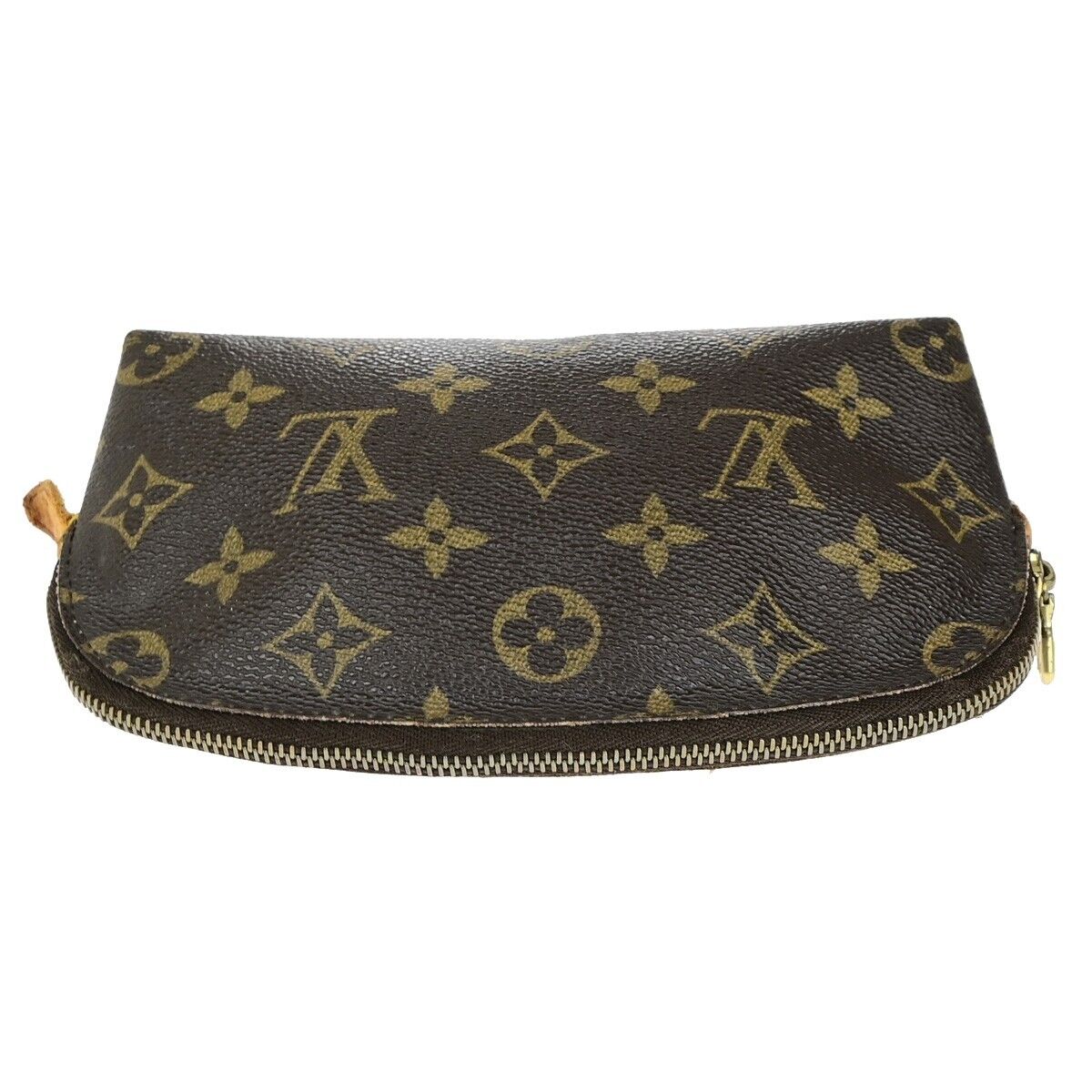 LOUIS VUITTON Pochette Cosmetic Pouch Bag Monogram Leather Brown M47515 05ED262