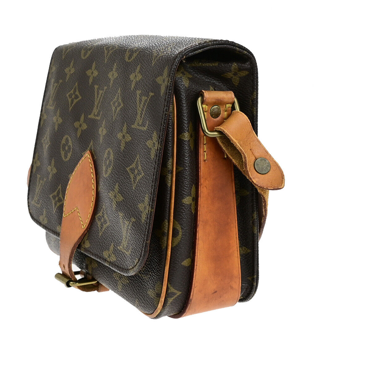 LOUIS VUITTON Cartouchiere MM Shoulder Bag Monogram Leather Brown M51253 36YG722