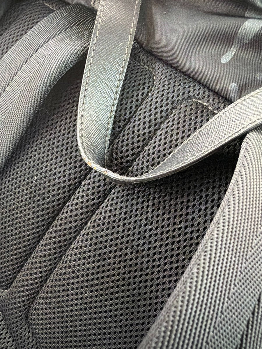 PRADA Logo Tessuto Camouflage Backpack Bag Nylon Leather Black SHW Italy 88KB710
