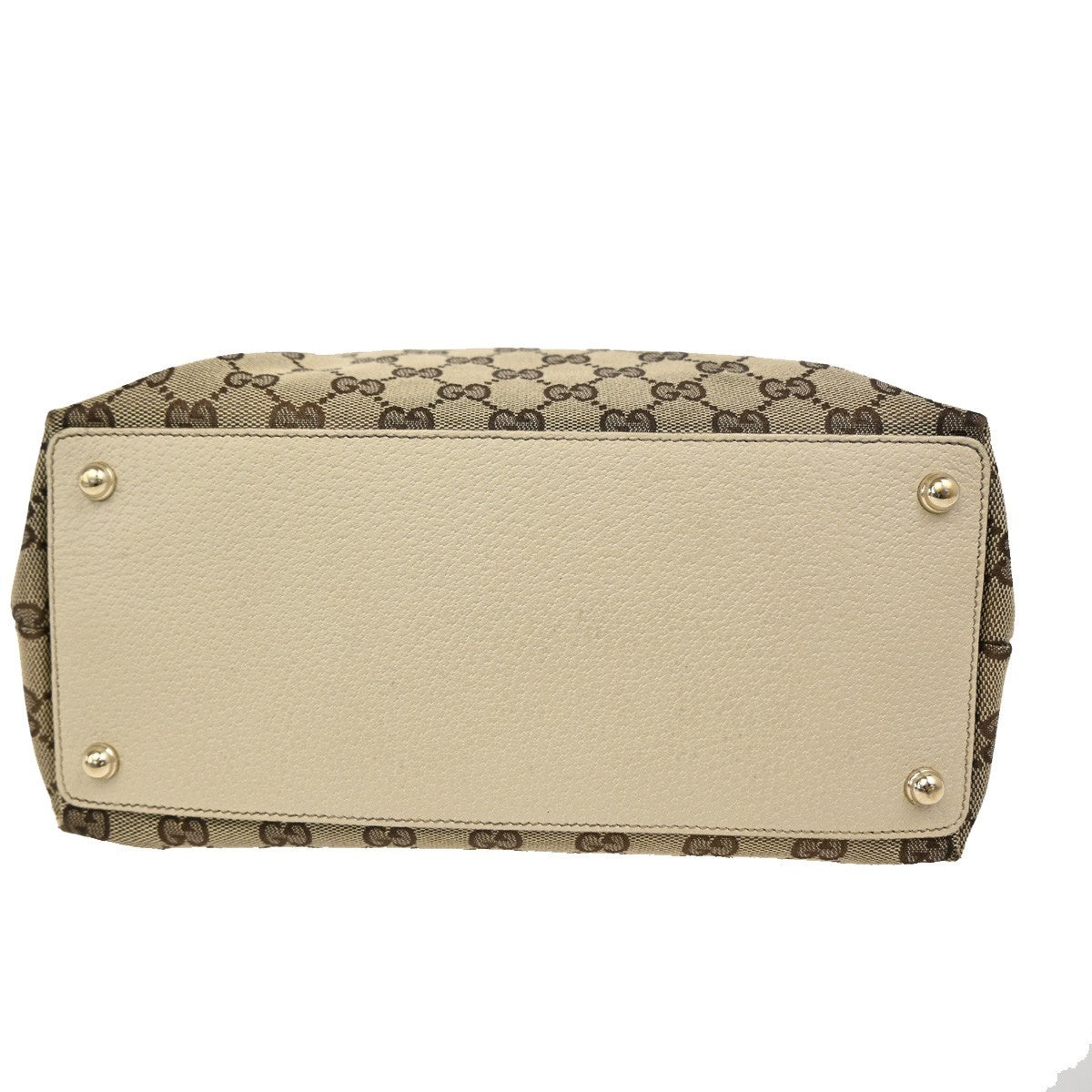 GUCCI Logo GG Pattern Shoulder Bag Canvas Leather Beige Italy 36TA101