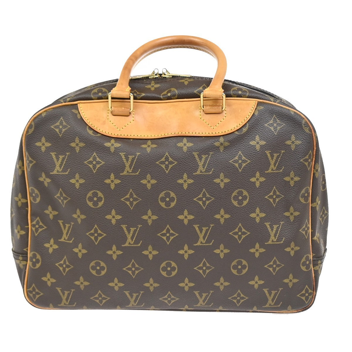 LOUIS VUITTON LV Logo Deauville Hand Bag Monogram Leather Brown M47270 35YJ033