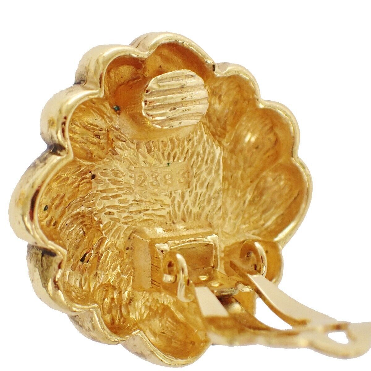 CHANEL Imitation Pearl Button Earrings Clip-On GHW France Vintage 33RH326