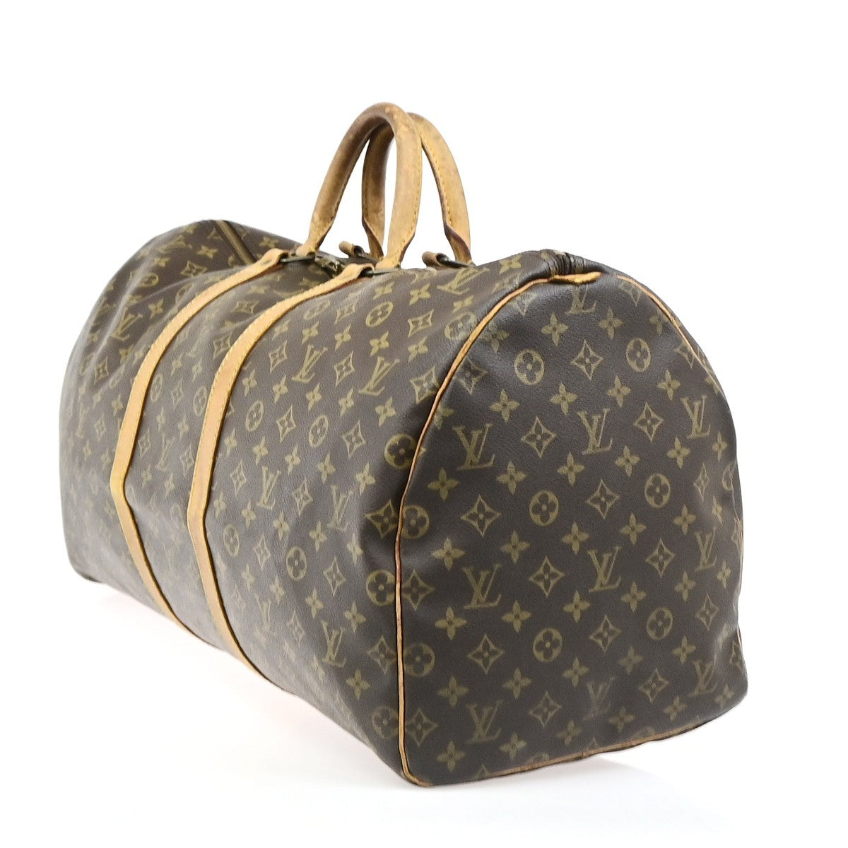 LOUIS VUITTON Keepall 55 Travel Hand Bag Monogram Leather Brown M41424 35YJ255