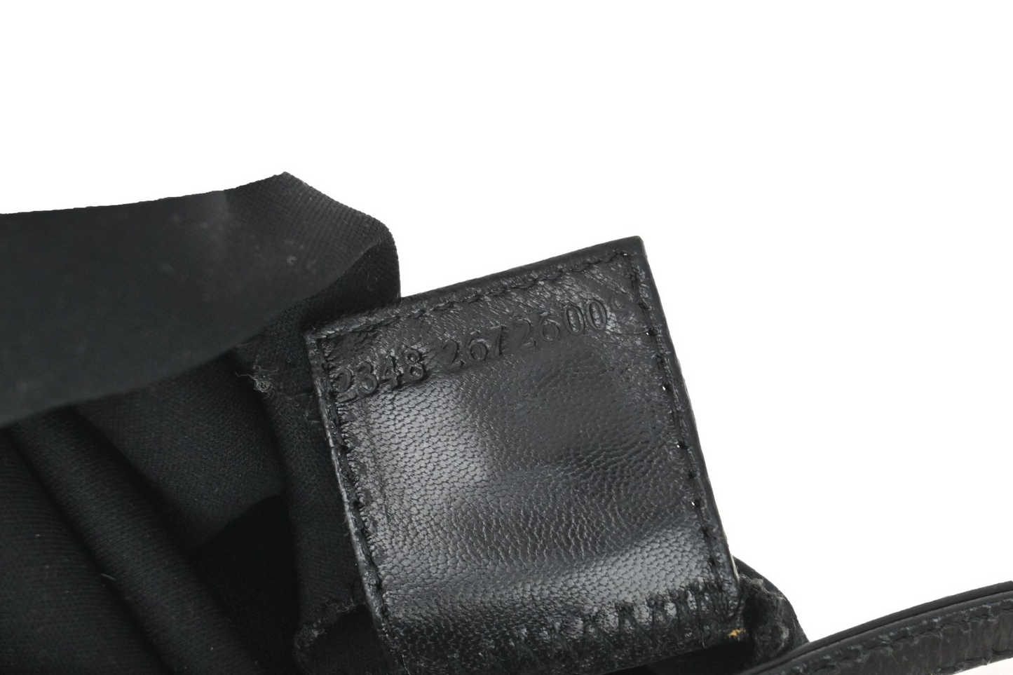FENDI Logo Mamma Baguette Hand bag Nylon Leather Black SHW Italy 35KD062