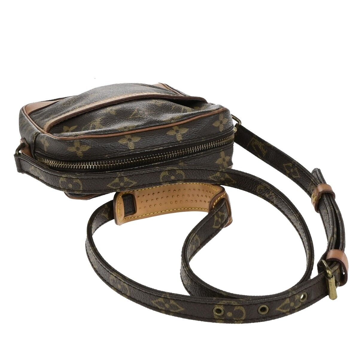 LOUIS VUITTON Danube Shoulder Bag Monogram Leather Brown France M45266 65ED334