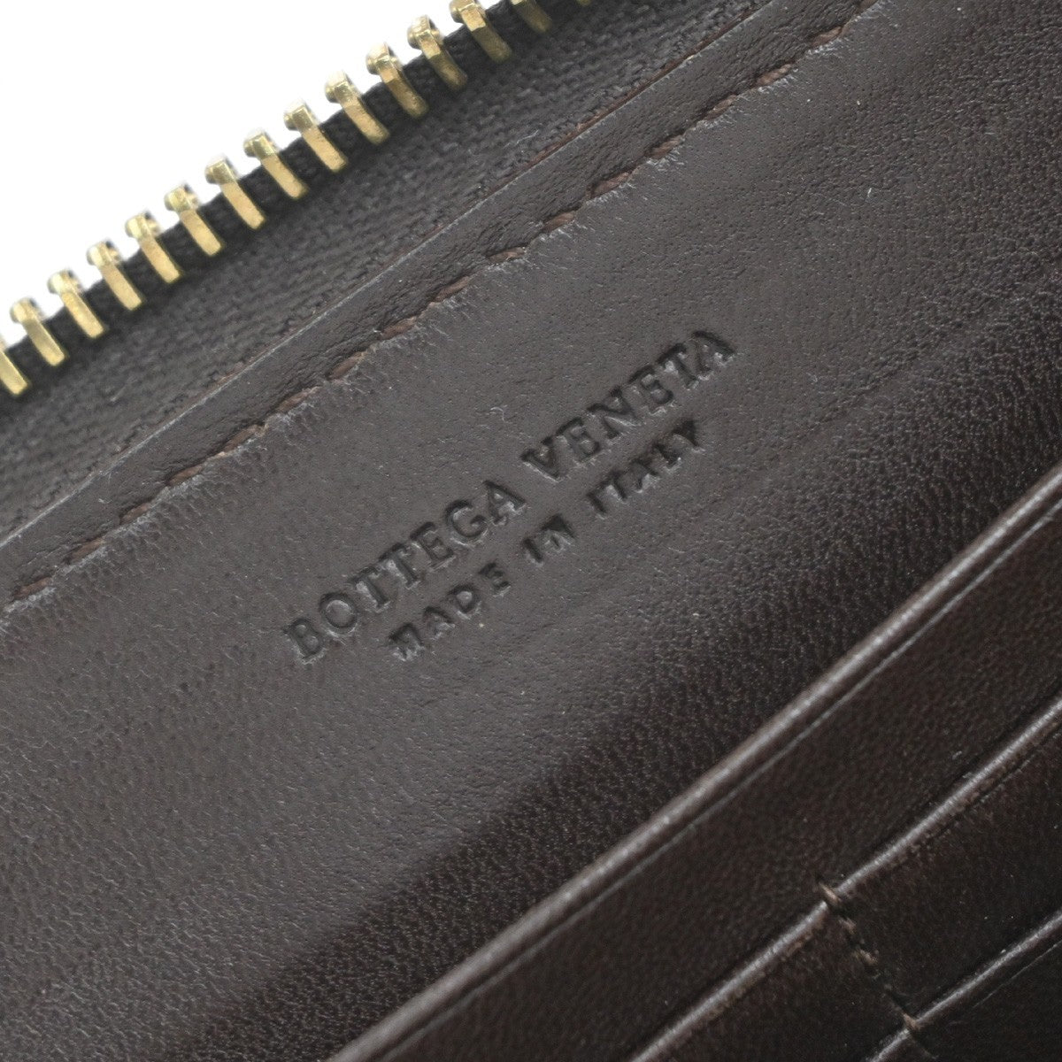 BOTTEGA VENETA Logo Intrecciato Long Zipper Around Wallet Leather Brown 65KP233