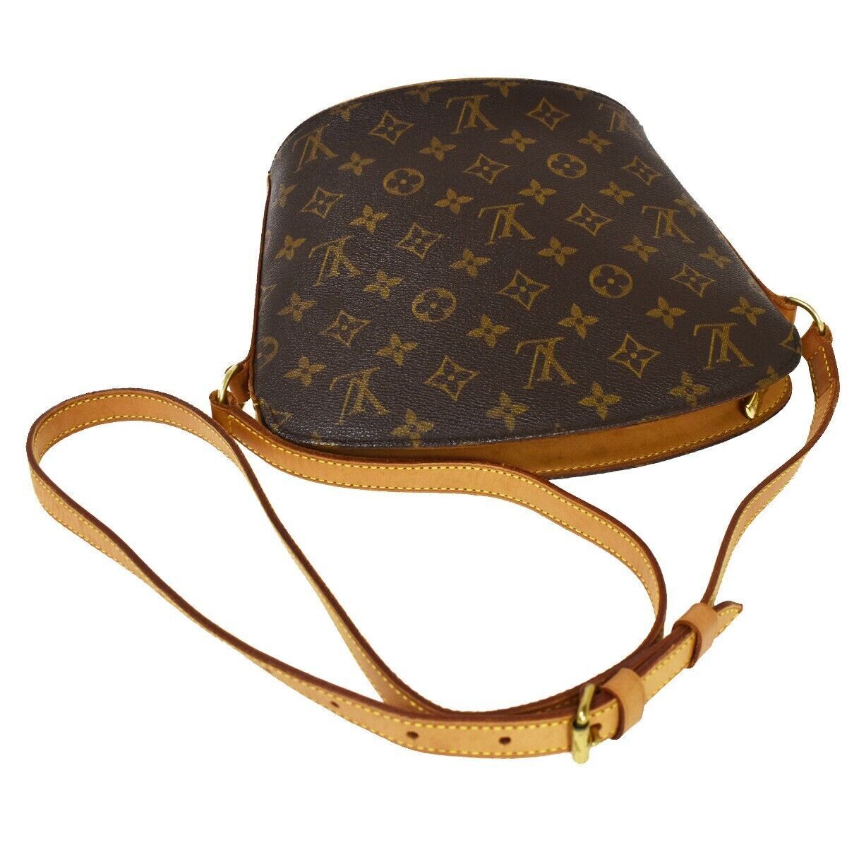 LOUIS VUITTON Logo Drouot Shoulder Bag Monogram Leather Brown M51290 19YC093