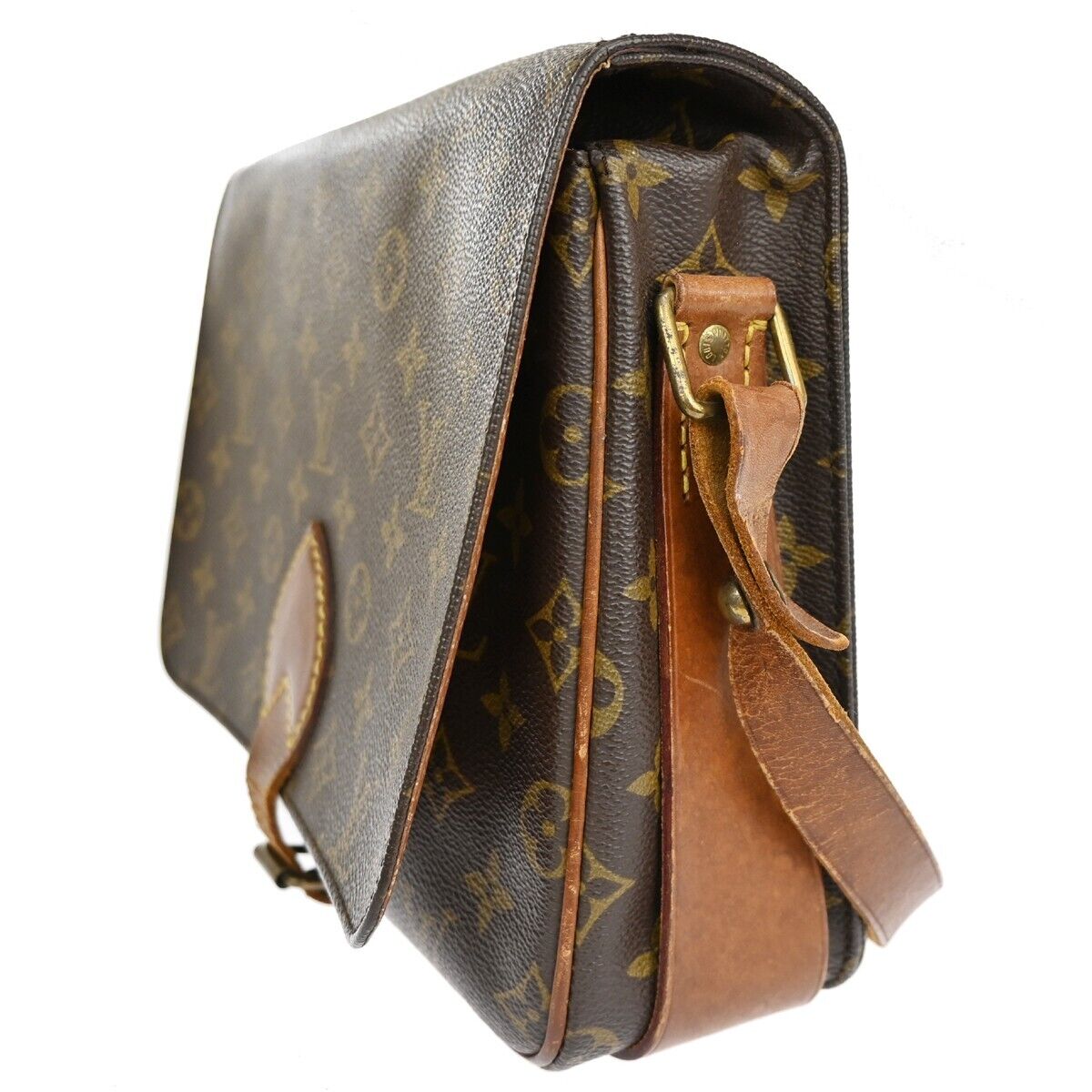 LOUIS VUITTON Cartouchiere GM Shoulder Bag Monogram Leather Brown M51252 36EA174