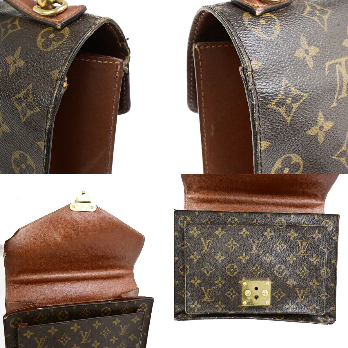 LOUIS VUITTON Monceau 28 Hand Bag Monogram Leather Brown France M51185 02SJ533