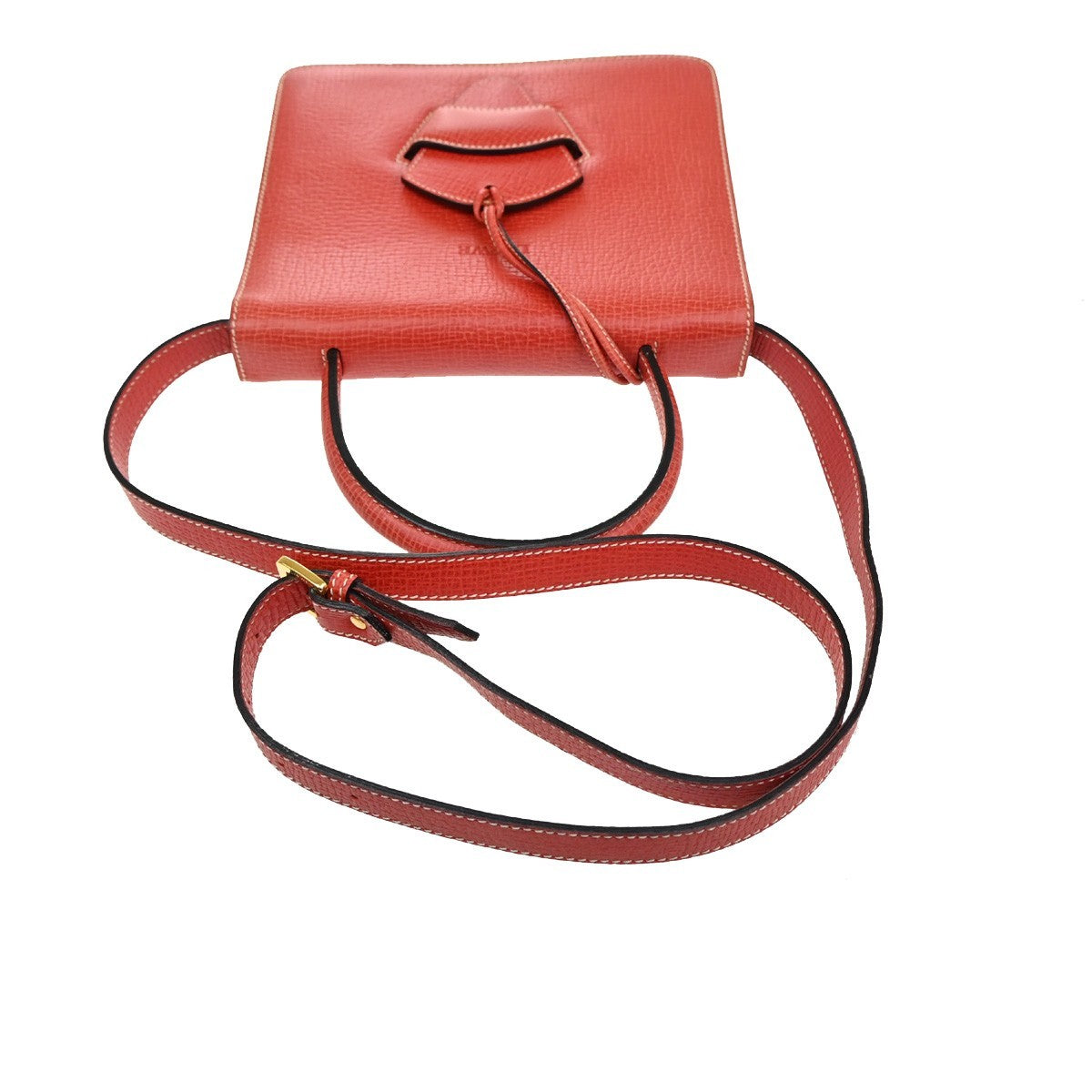 LOEWE Logo Barcelona 2Way Shoulder Bag Embossing Leather Red GHW 82RL551