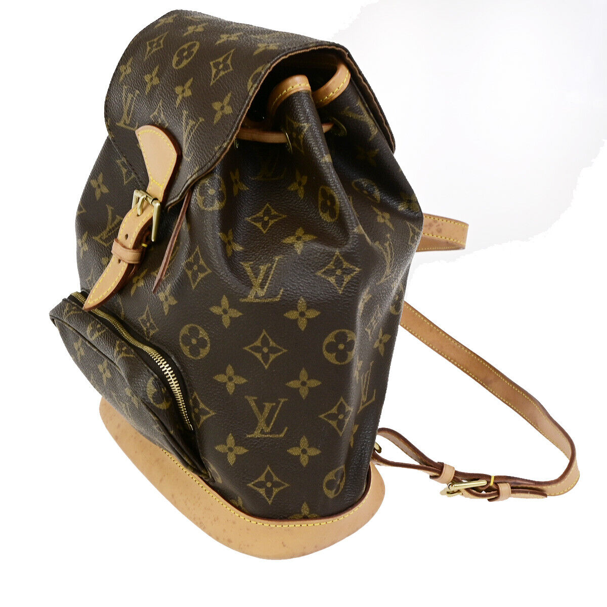 LOUIS VUITTON Montsouris MM Backpack Bag Monogram Leather Brown M51136 18SJ505