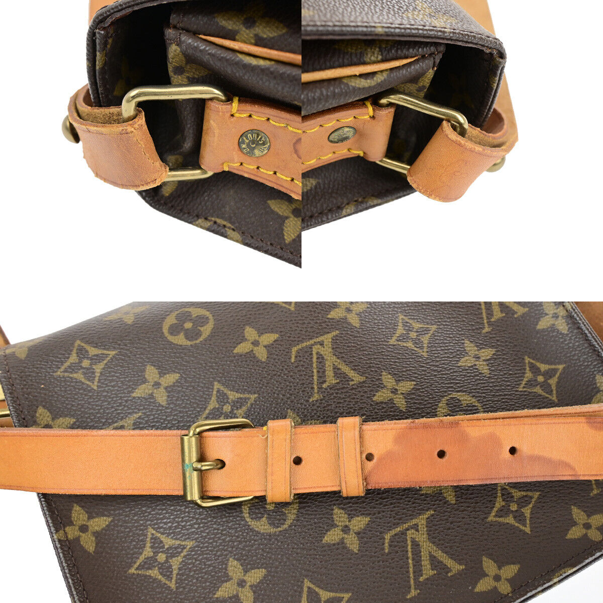 LOUIS VUITTON Cartouchiere MM Shoulder Bag Monogram Leather Brown M51253 62SJ519