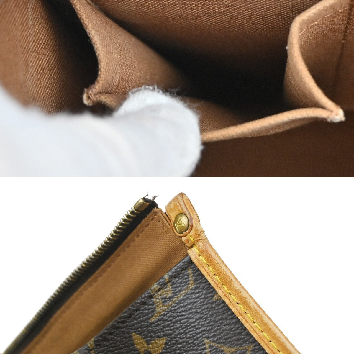 LOUIS VUITTON Popincourt Haut Shoulder Bag Monogram Leather Brown M40007 32YJ096