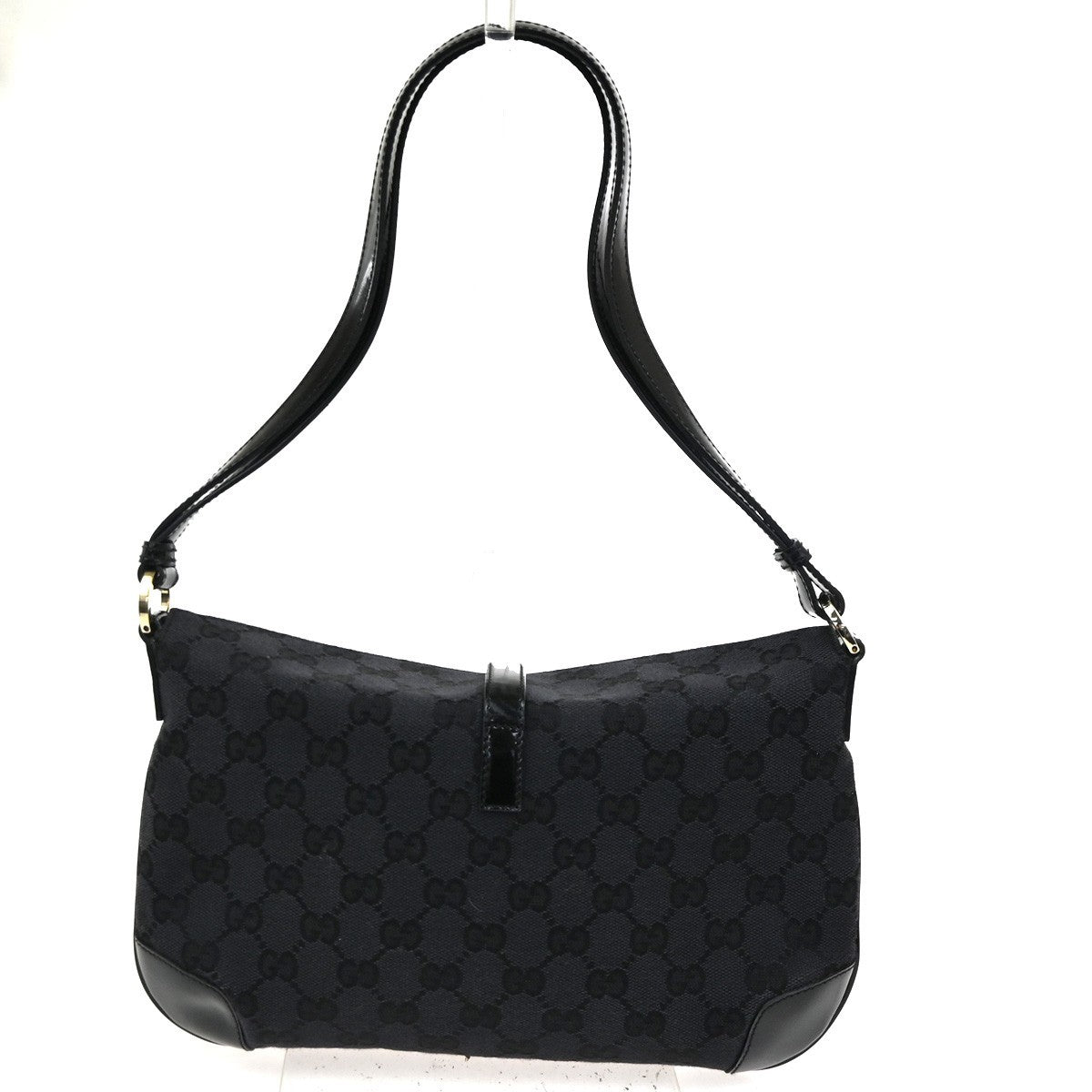 GUCCI Jackie GG 2Way Shoulder Hand Bag Canvas Patent Leather GHW Italy 85CA582