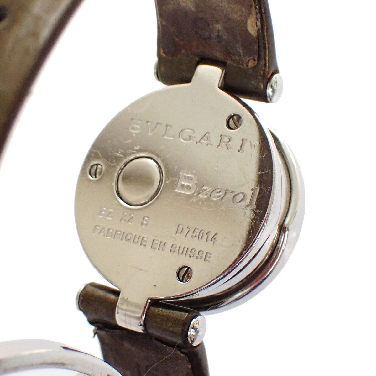 BVLGARI B.Zero1 Quartz Wrist Watch 22mm Diamond MOP Patent Leather BZ22S 13RH802