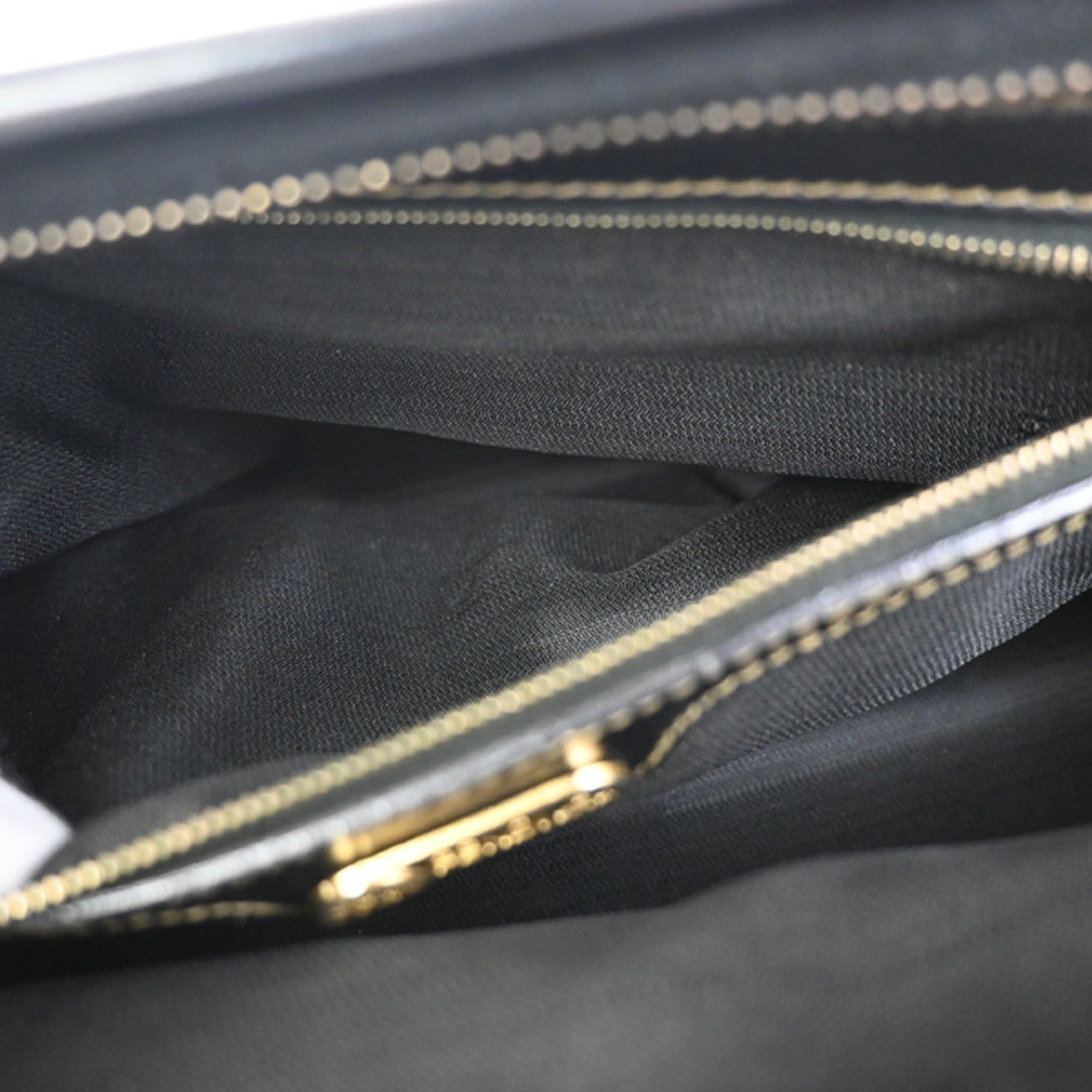 FENDI Logo Pequin Mini Boston Hand Bag PVC Leather Black Khaki GHW Italy 32YH898