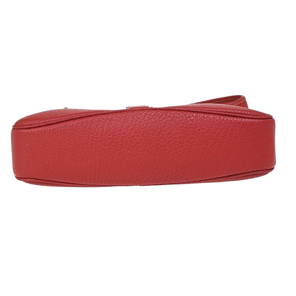 SALVATORE FERRAGAMO Logo Shoulder Bag Leather Red Silver Made In Italy 65FA578
