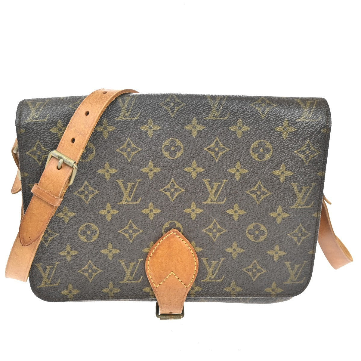 LOUIS VUITTON Cartouchiere GM Shoulder Bag Monogram Leather Brown M51252 32KC541