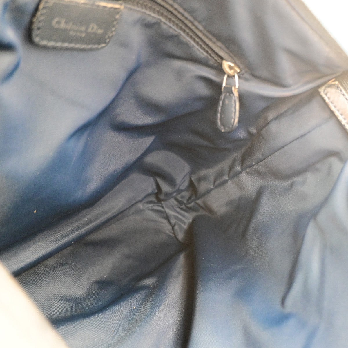 CHRISTIAN DIOR Logo Trotter Messenger Cross shoulder Bag Canvas Blue SHW 31PA126