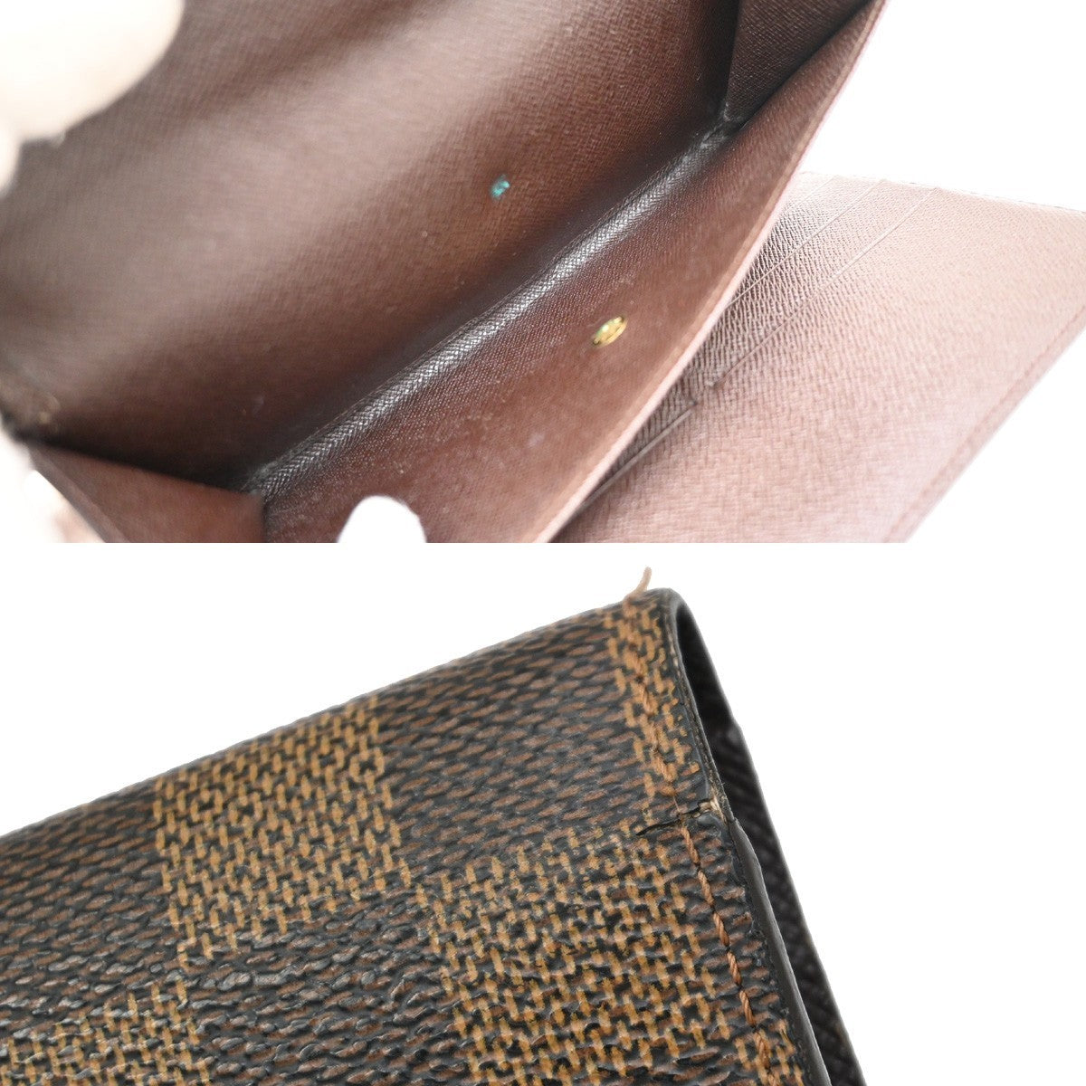 LOUIS VUITTON International Trifold Wallet Damier Leather Brown N61215 02KP147
