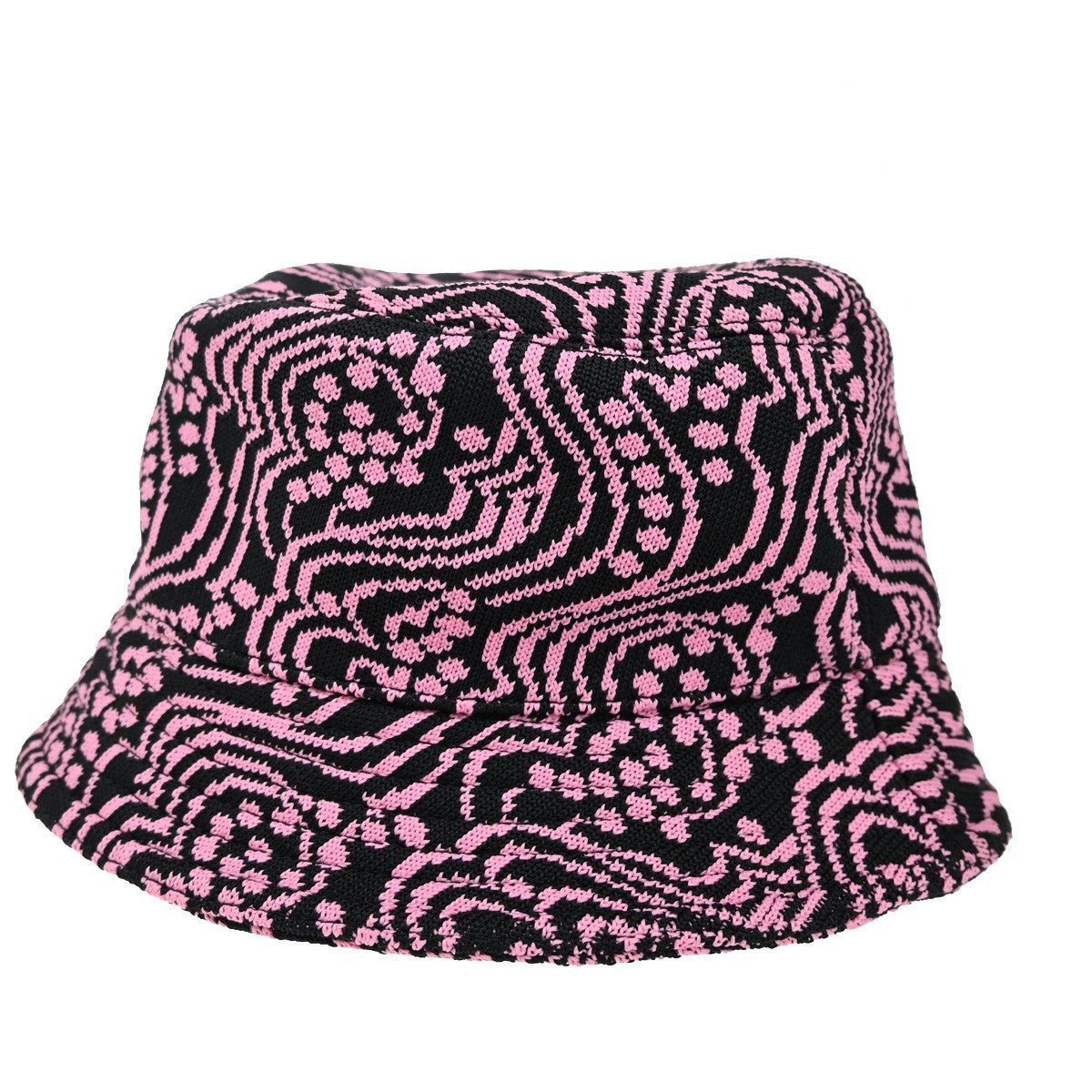 PRADA Logo Bucket Hat Size S Jacquard Pink Black Italy 80KB484