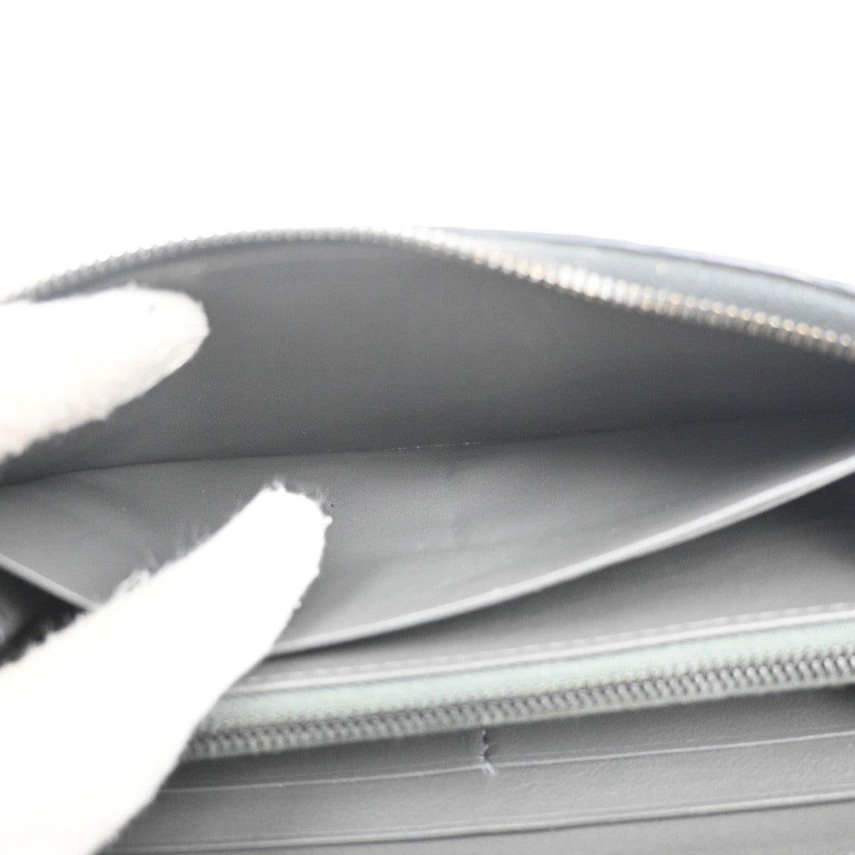 BOTTEGA VENETA Logo Intrecciato Zip Around Long Wallet Leather Black 65KC209