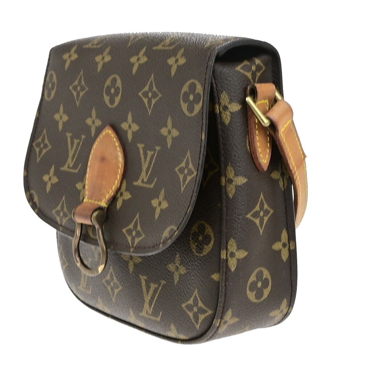 LOUIS VUITTON Saint Cloud MM Shoulder Bag Monogram Leather Brown M51243 35EC901