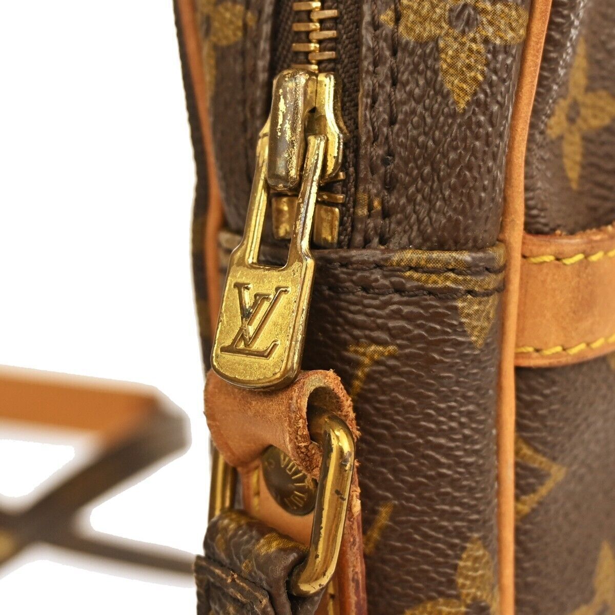 LOUIS VUITTON Danube Shoulder Bag Monogram Leather Brown France M45266 31GA141