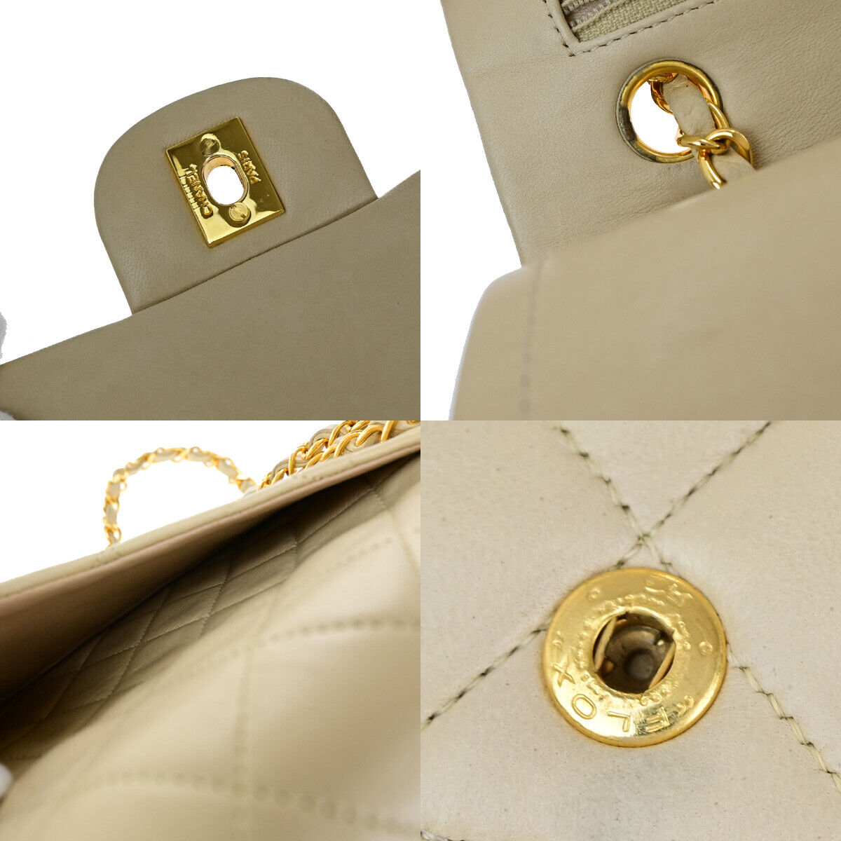 CHANEL CC Matelasse 23 Double Flap Chain Shoulder Bag Leather GHW BE 870RJ890