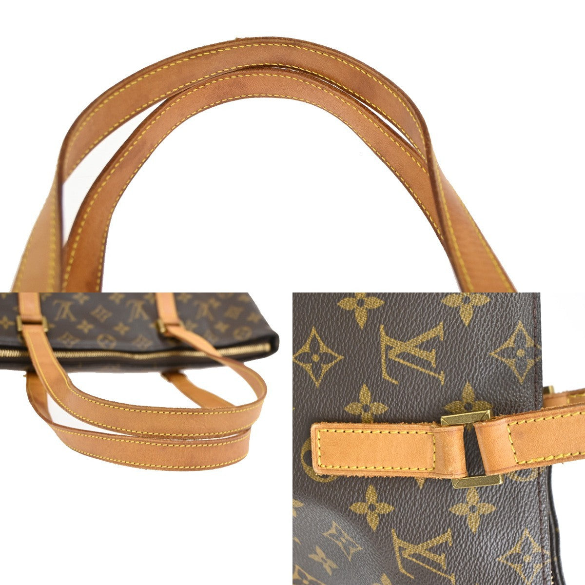 LOUIS VUITTON Cabas Mezzo Shoulder Bag Monogram Leather Brown M51151 77TA680