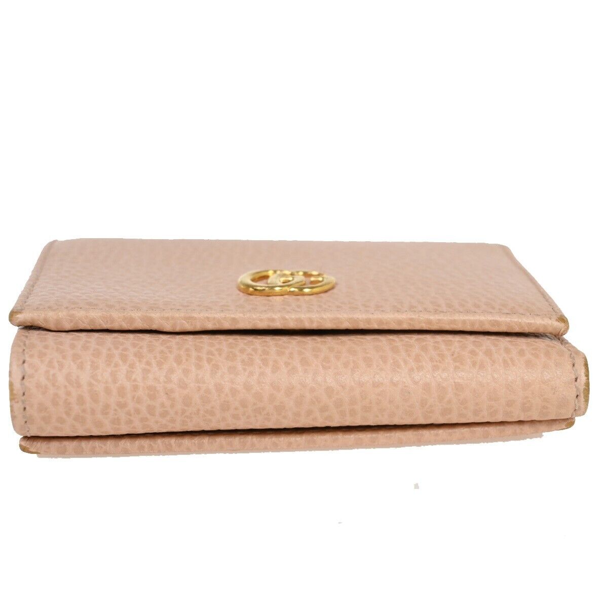 GUCCI GG Logo Marmont Trifold Wallet Purse Leather Pink Made In Italy 65KA092