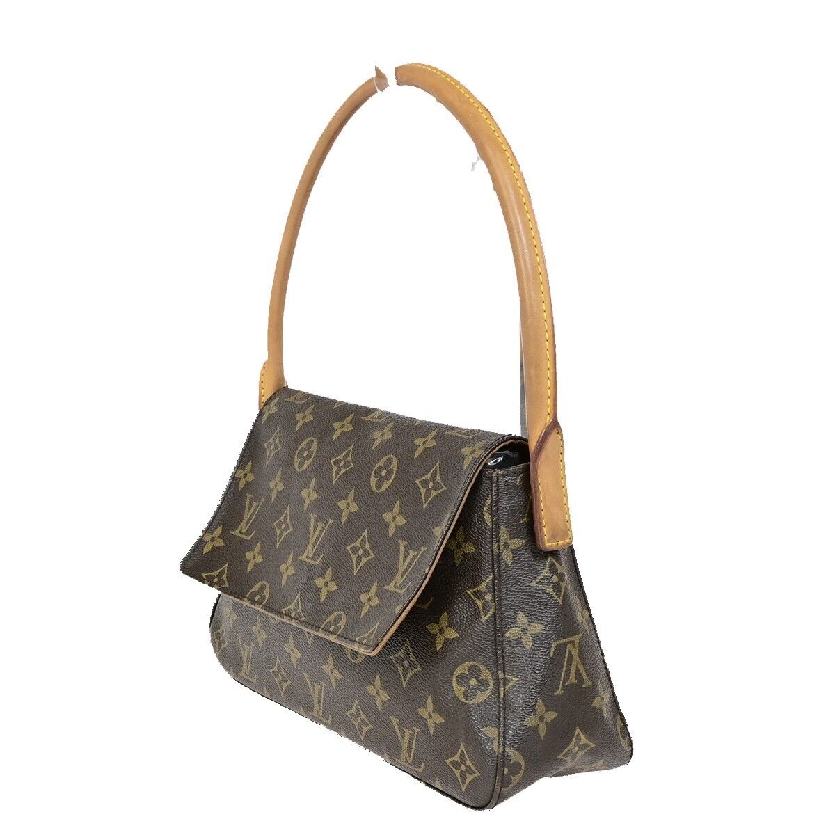 LOUIS VUITTON Mini Looping Hand Bag Monogram Leather Brown France M51147 91FA756