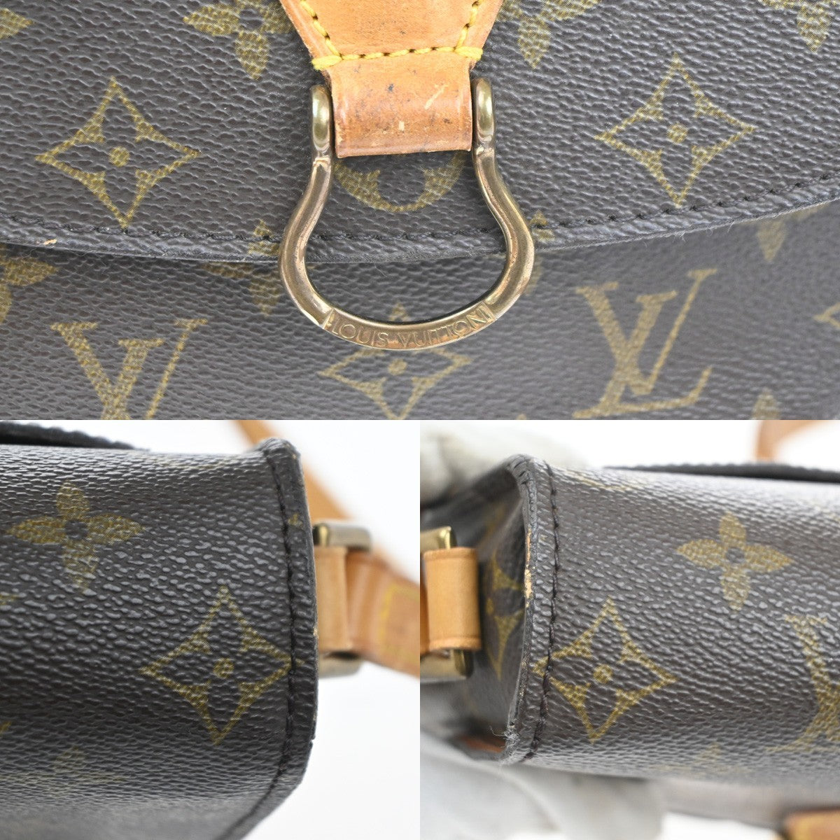 LOUIS VUITTON Saint Cloud MM Shoulder Bag Monogram Leather Brown M51243 31MA461